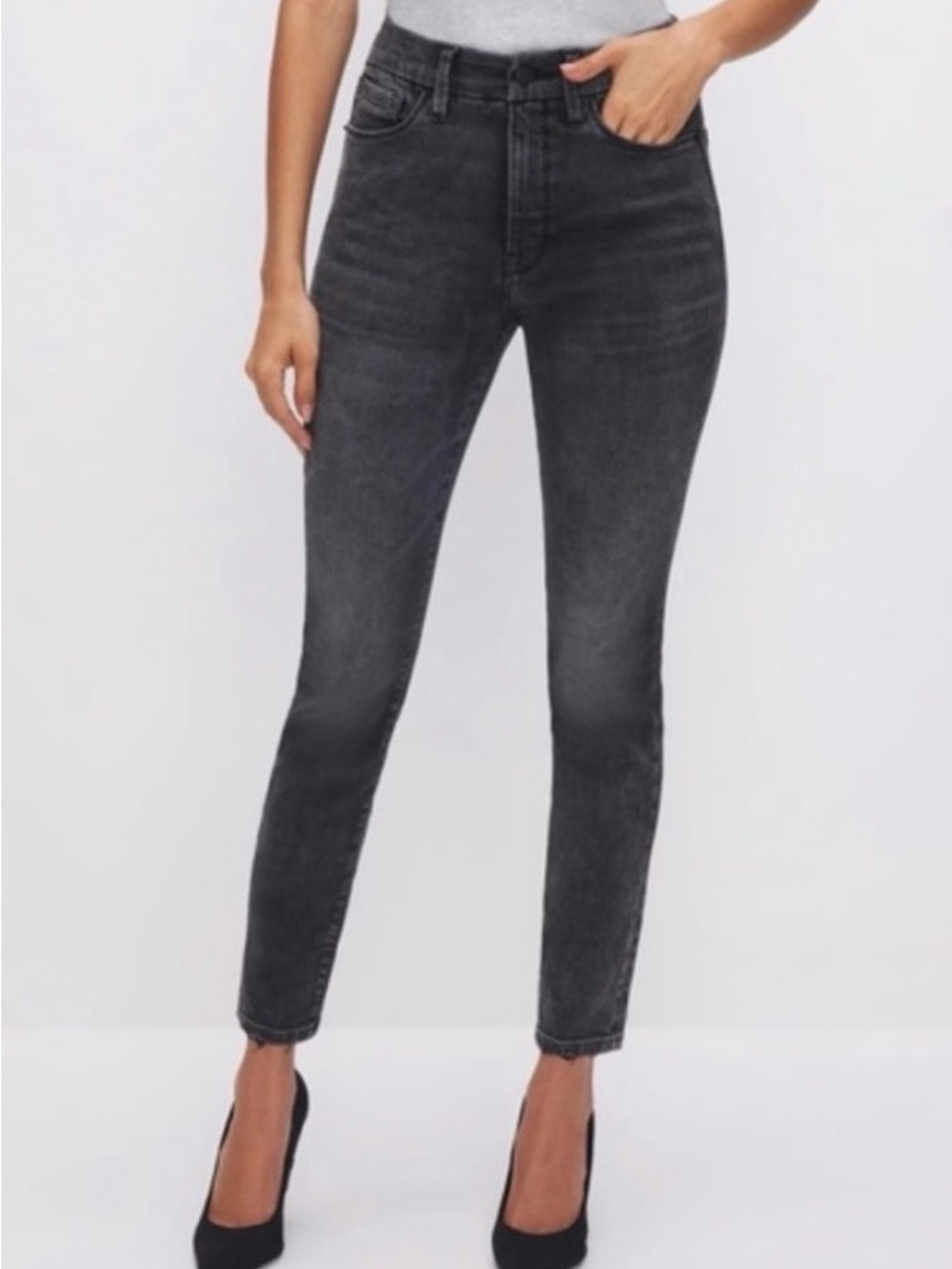 Good American Always Fit Good Legs Skinny Cropped Jeans - Picture 2 of 4